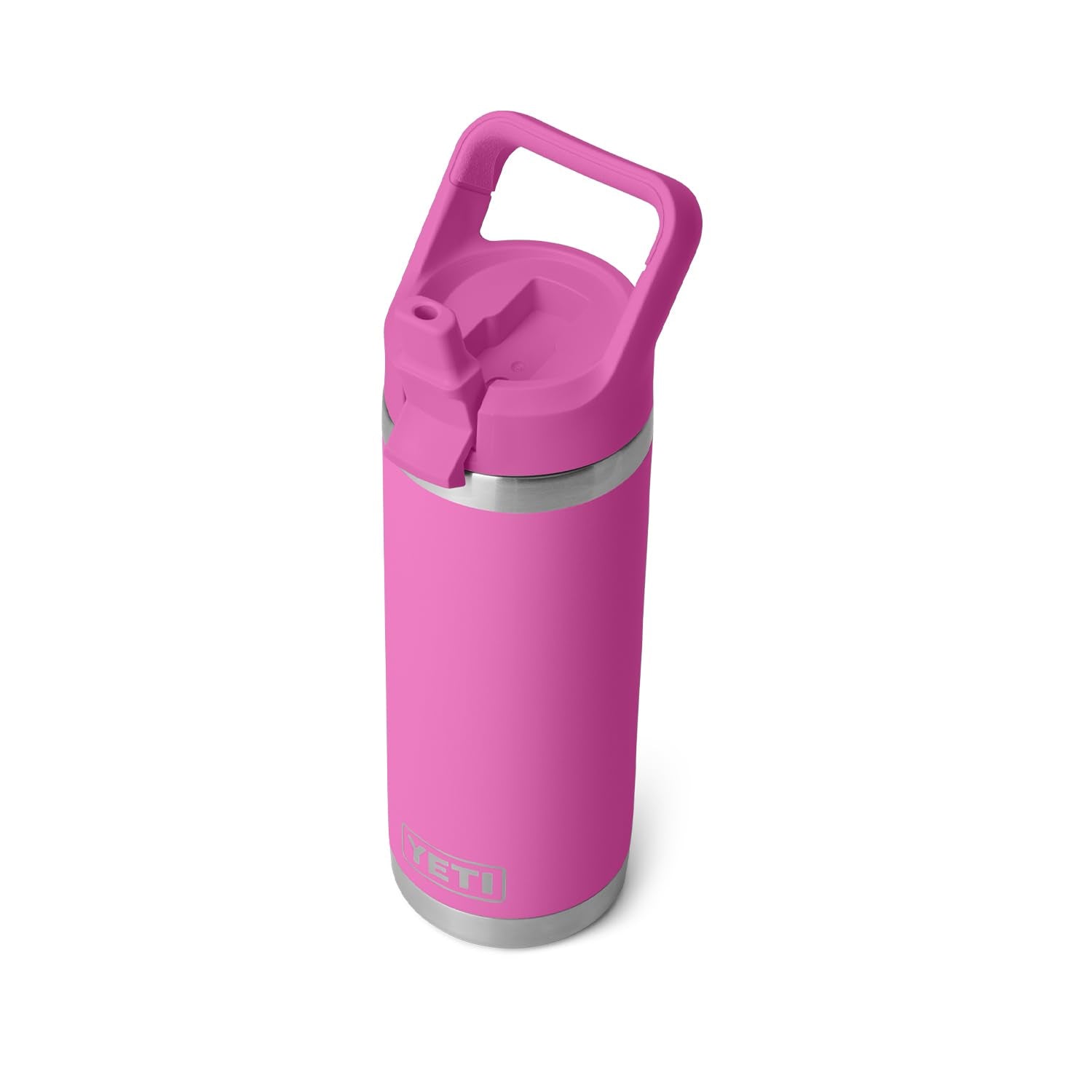 YETI Rambler 18 oz Bottle, Vacuum Insulated, Stainless Steel with Color Matching Straw Cap, Tropical Pink
