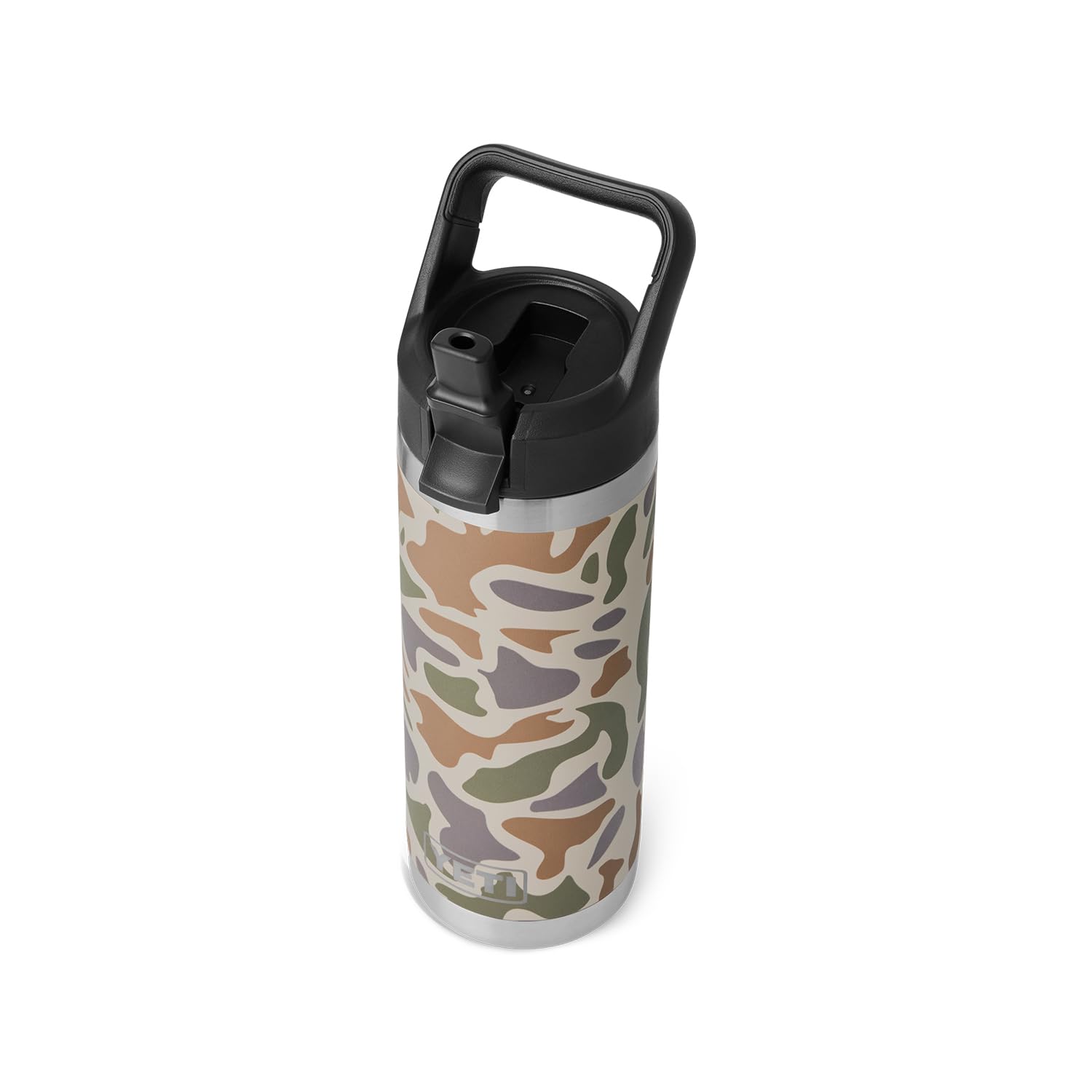 YETI Rambler 18 oz Bottle, Vacuum Insulated, Stainless Steel with Color Matching Straw Cap, Tropical Pink