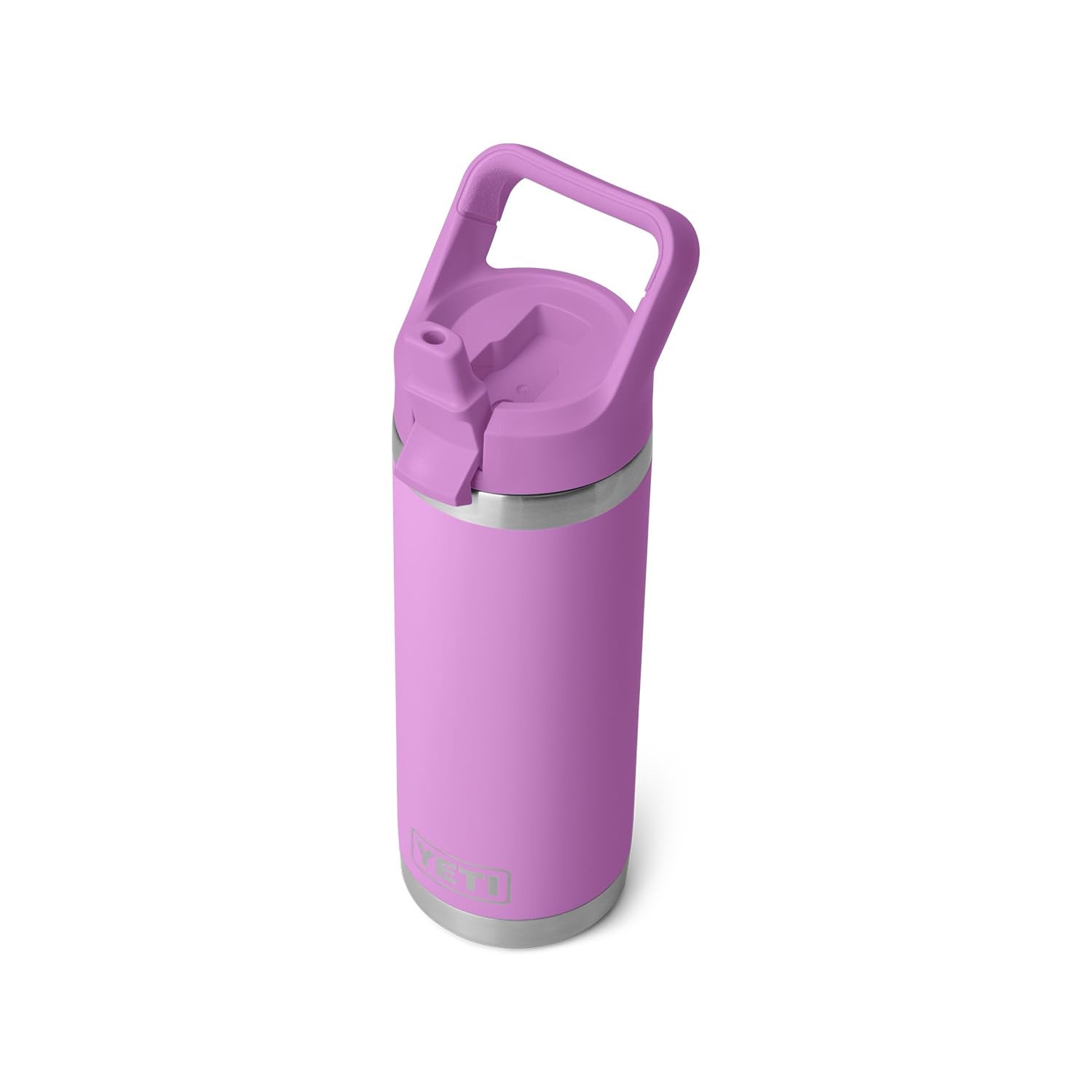 YETI Rambler 18 oz Bottle, Vacuum Insulated, Stainless Steel with Color Matching Straw Cap, Tropical Pink