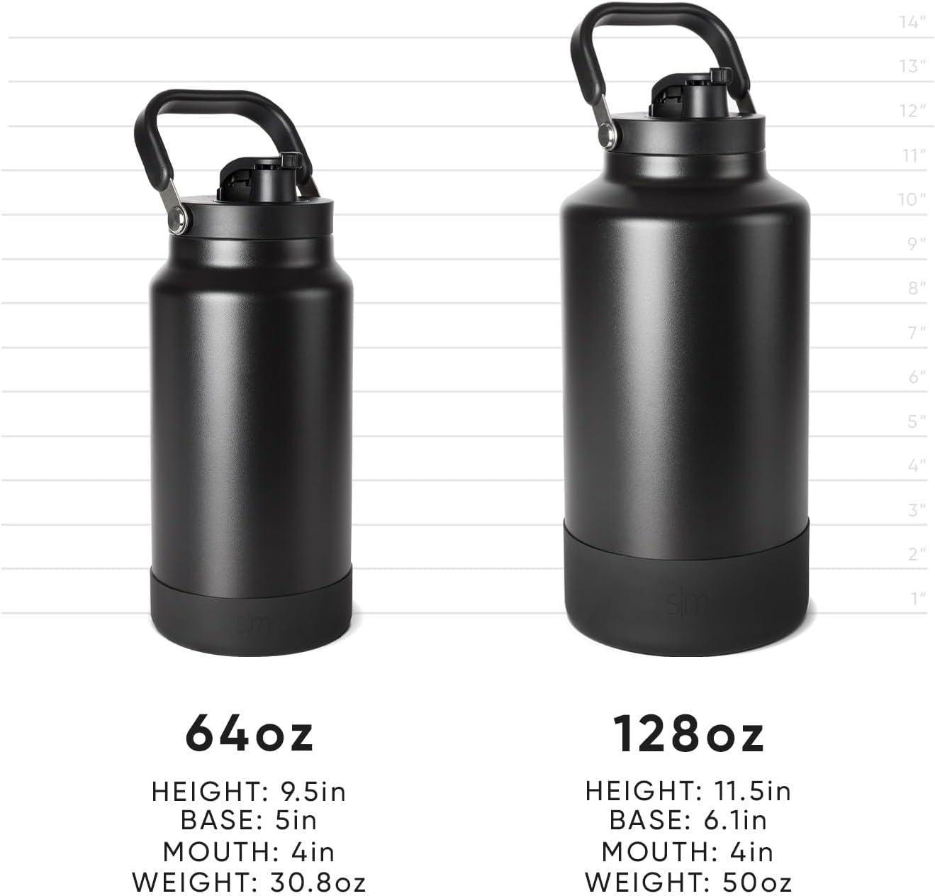 Simple Modern Trek Pivot | Half Gallon Water Bottle Jug with Handle & Boot | Interchangeable Straw & Chug Lids | Large Insulated Stainless Steel | Sports Camping Outdoors | 64oz, Almond Birch