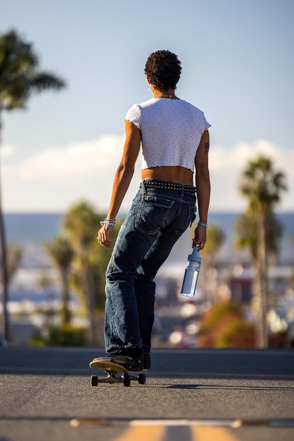 LifeStraw Go Series, BPA-Free Water Bottle for Travel and Everyday Use Removes Bacteria, Parasites, Microplastics, Improves Taste, 22oz 2-Pack; Icelandic Blue and Aegean Sea